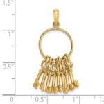 14K Moveable 3D I LOVE YOU  Key Chain Charm - Image 3