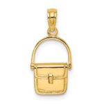 14K 3-D Polished Satchel Purse with Moveable Handle Charm