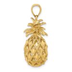 14K 3-D Textured and Polished Pineapple Charm - Image 2