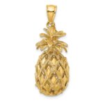 14K 3-D Textured and Polished Pineapple Charm - Image 4