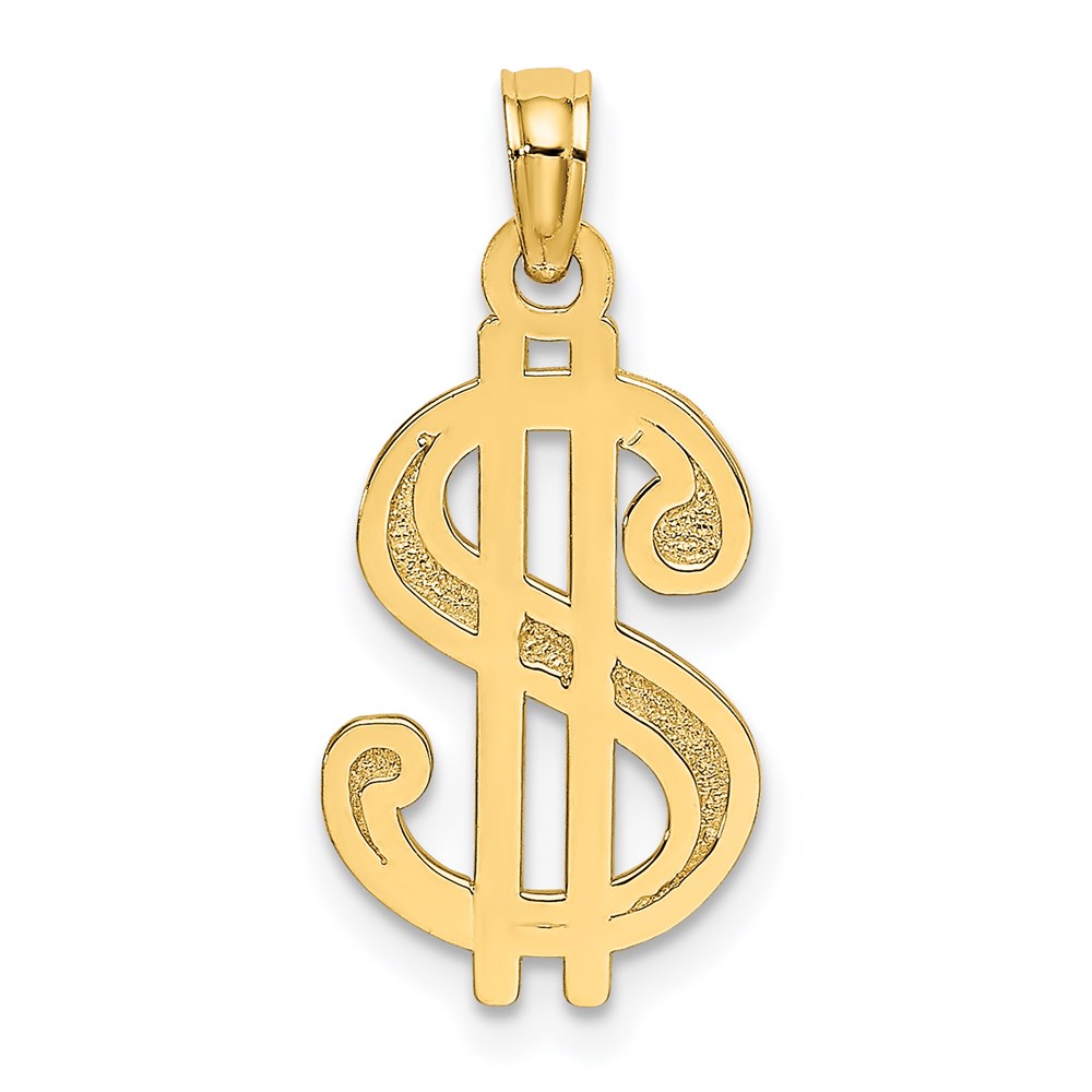 K7272.jpg 14K Textured Dollar Sign Charm - Image 1