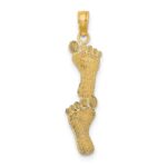 14K Polished Double Vertical Feet Charm - Image 4
