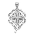 14K White Gold 4-Leaf Clover Charm