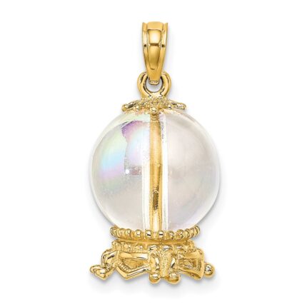 14K 3-D Crystal Ball Charm