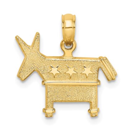 14K 3-D Textured Democratic Donkey Charm