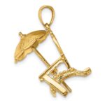 14K 3-D Beach Chair with Umbrella Charm - Image 2