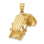14K 3-D Beach Chair with Umbrella Charm - Image 4