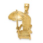 14K 3-D Beach Chair with Umbrella Charm - Image 5