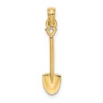 14K 3-D Polished Shovel Garden Tool Charm