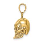 14K 3-D Polished Skull Pendant - Image 2