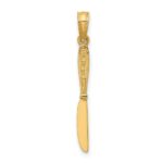 14K 3-D Polished Table Knife Charm - Image 4