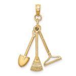 14K 3-D Moveable Garden Tool Collection Charm - Image 4