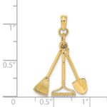 14K 3-D Moveable Garden Tool Collection Charm - Image 3
