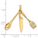 14K 3-D Moveable Spatula, Spoon, and Knife Charm - Image 3