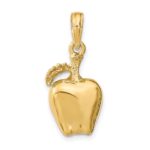 14K 3-D Apple with Stem and Leaf Charm - Image 3