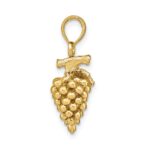 14K 3-D Grapes with Stem and Leaf Charm - Image 2