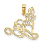 14K Cut-Out Lighthouse with Waves Charm - Image 4