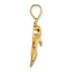 14K 2-D Polished and Textured Dolphin Charm - Image 2