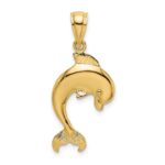14K Polished Jumping Dolphin Charm
