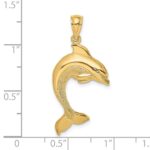 14K 2-D Polished Dolphin Jumping Charm - Image 3