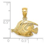 14K 2-D Polished Textured Bannerfish Charm - Image 3