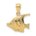 14K 2-D Polished Bannerfish Charm