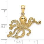 14K Textured Octopus Charm - Image 3