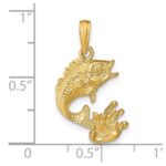 14k Polished Bass Fish Pendant - Image 3