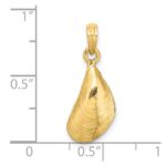 14K 3-D Polished Mussel Shell Charm - Image 3
