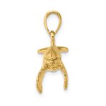 14K 3-D with Textured Underside Humpback Whale Charm - Image 2