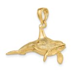 14K 3-D Textured Killer Whale Orca Charm - Image 5
