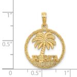 14K JAMAICA Palm Tree Circle Charm - Image 3
