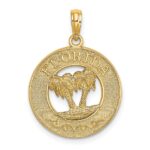14K FLORIDA with Double Palm Tree Circle Charm