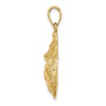 14K Textured and Polished Oyster Shell Charm - Image 2