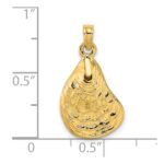 14K Textured and Polished Oyster Shell Charm - Image 3