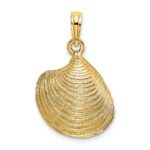 14K 3-D Textured Clam Shell Charm