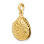 14K 3-D Textured Clam Shell Charm - Image 5