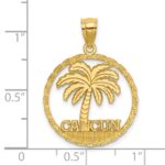 14K CANCUN Palm Tree Circle Charm - Image 2