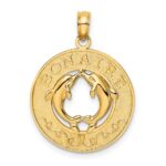14K BONAIRE Circle with Dolphins Charm