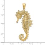 14K Large Textured 3-D Seahorse Charm - Image 3