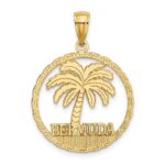 14K BERMUDA Palm Tree Round Charm