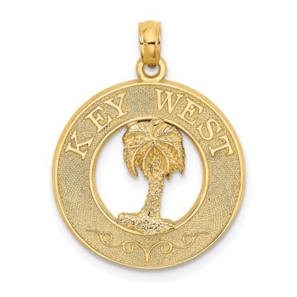 14K KEY WEST with Palm Tree Circle Charm