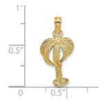 14K 2-D Textured Palm Tree Charm - Image 3
