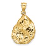 14K 3-D Textured Oyster Shell Charm - Image 4