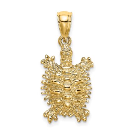 14K Medium Land Turtle Charm