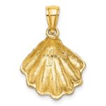 14K Textured Oyster Shell Charm - Image 4