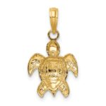 14K Textured Sea Turtle Charm - Image 4