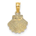 14K Polished and Engraved Shell Charm - Image 4