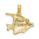 14K Polished Textured Bannerfish Charm - Image 4