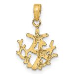 14K Textured Mini Double Starfish and Coral Charm - Image 4